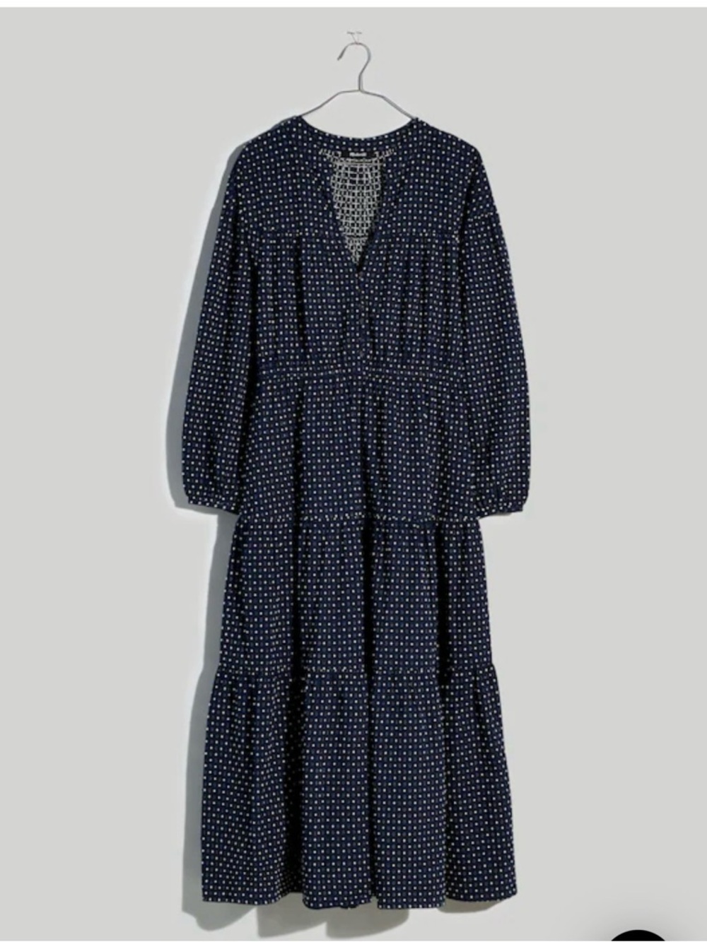 Madewell V-Neck Tiered Midi Dress